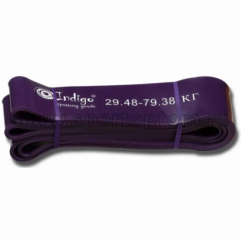 Эспандер INDIGO латексная петля фиолетовый 208*6,4 от магазина Супер Спорт
